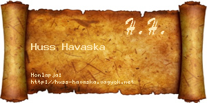 Huss Havaska névjegykártya